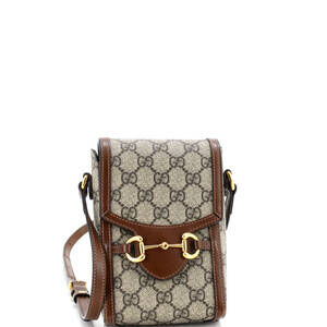 Gucci Horsebit Crossbody Bag Gg Coated #253276G69B